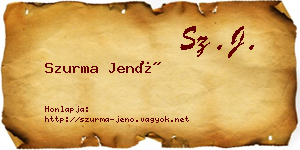 Szurma Jenő névjegykártya